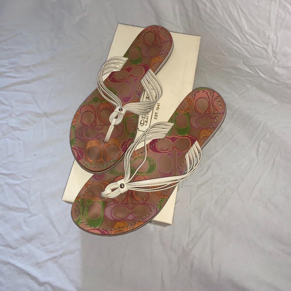 Coach Colorful Flip Flops Size 9